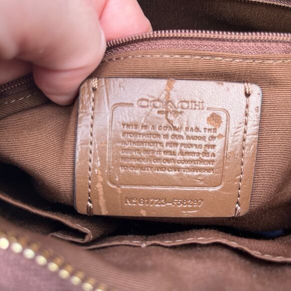 COACH NWOT, Signature Khaki Leather Crossbody Bag, Larger Size! - Picture 11 of 11